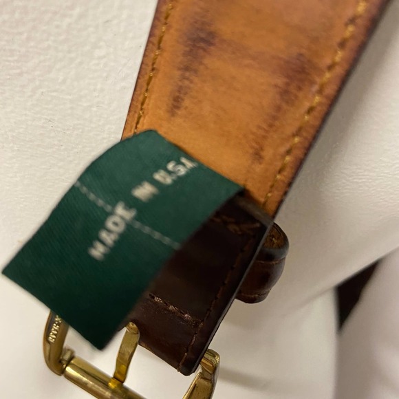 Cole Hahn Belt Leather w/ Gold Buckle Vintage Made in USA A2163 Size 38/95 - Picture 3 of 9